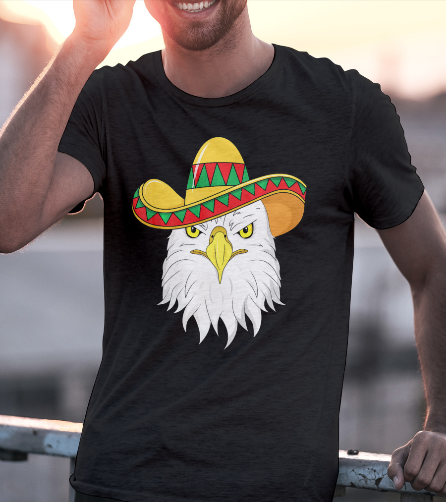 Cinco De Mayo Eagle With Sombrero America Kids T-Shirt