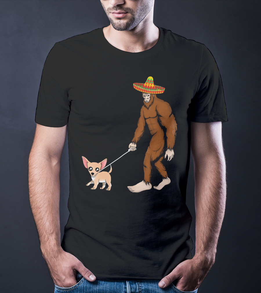 Bigfoot Sombrero And Chihuahua T-Shirt