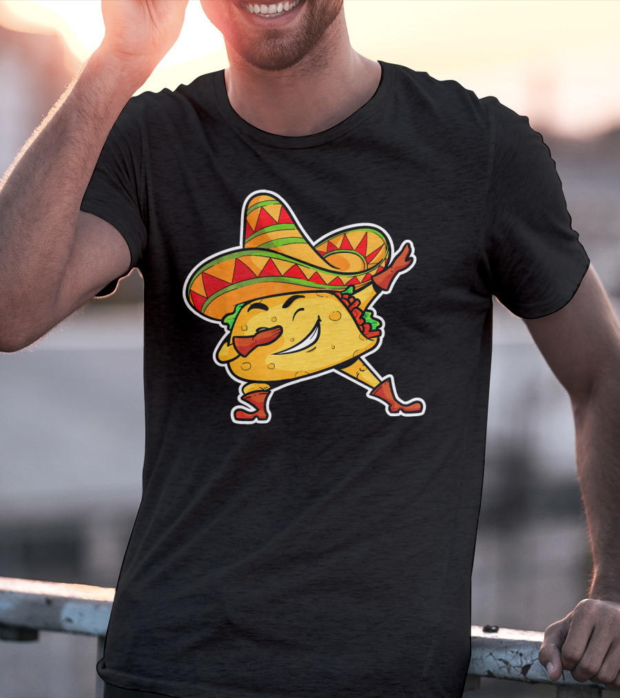 Dabbing Taco With Sombrero Cinco De Mayo T-Shirt