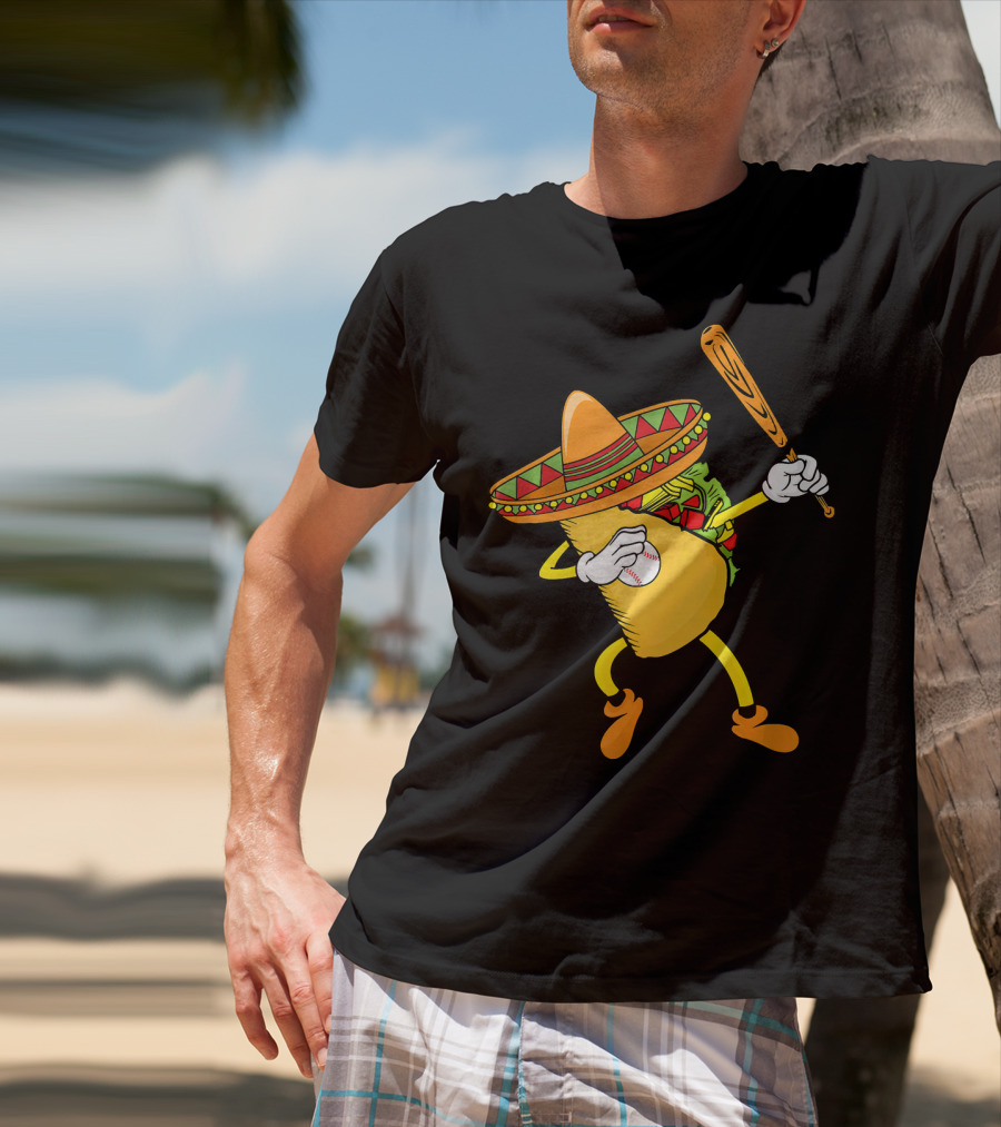Cinco De Mayo Dabbing Taco Baseball Fiesta T-Shirt