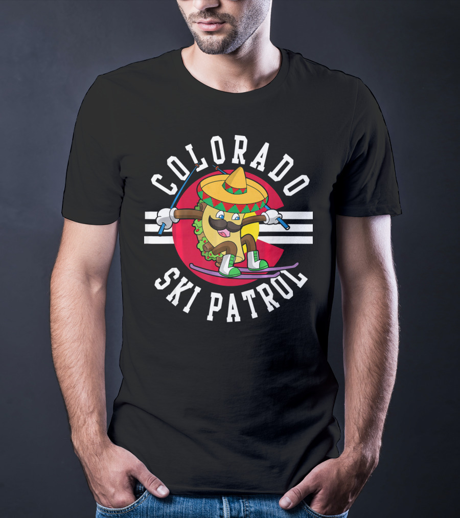 Colorado Ski Patrol Taco Skiing Flag T-Shirt