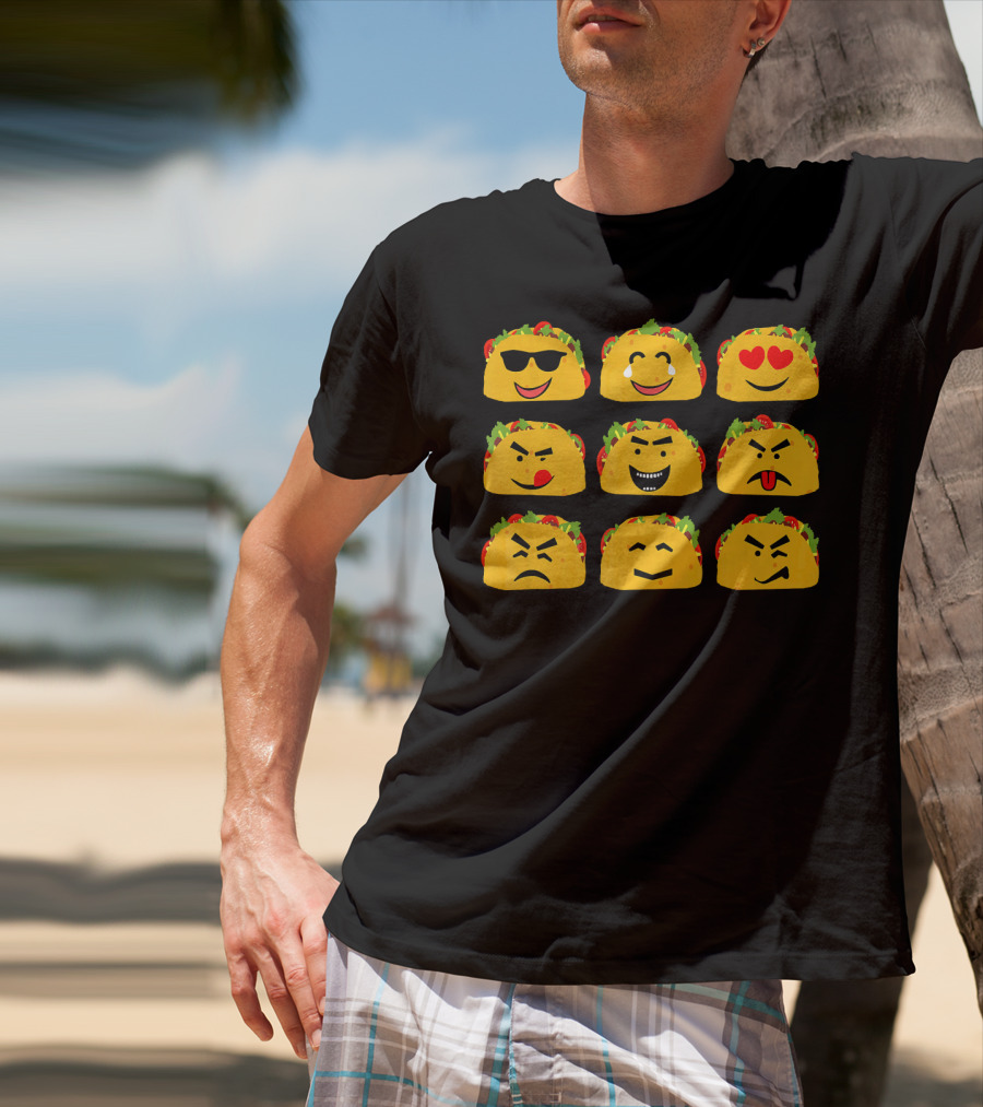 Taco Faces Emoji Cinco De Mayo Mexican T-Shirt