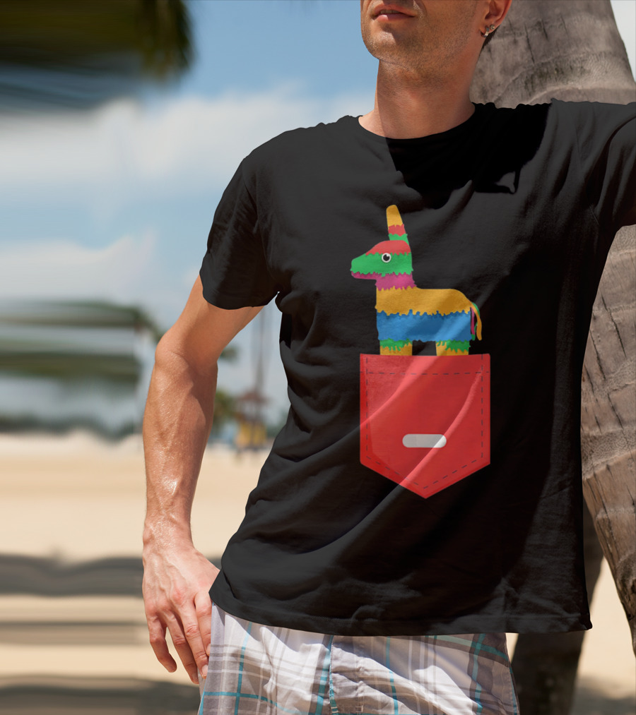 Cinco De Mayo Mexican Pinata In Pocket T-Shirt