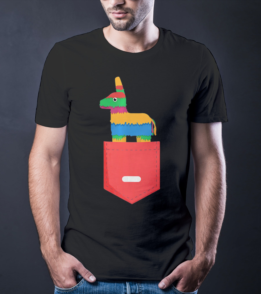 Cinco De Mayo Mexican Pinata In Pocket T-Shirt