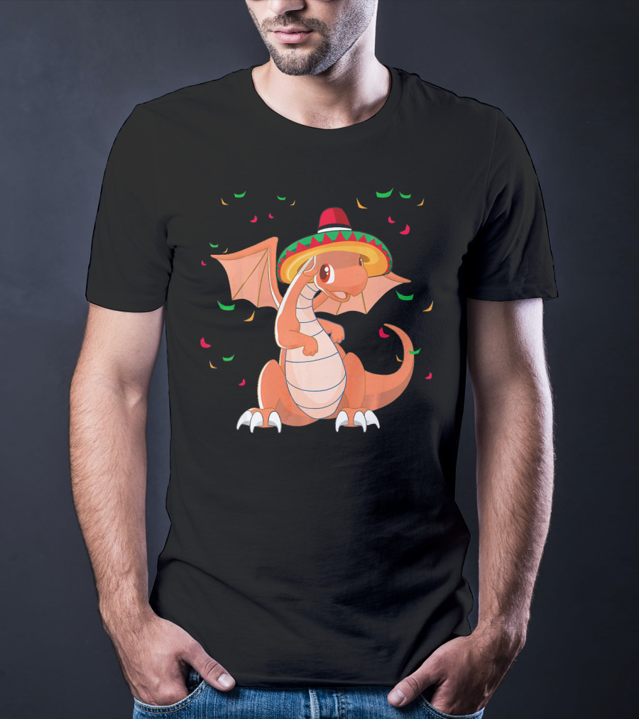 Cute Dragon Cinco De Mayo Celebrations With Sombrero T-Shirt