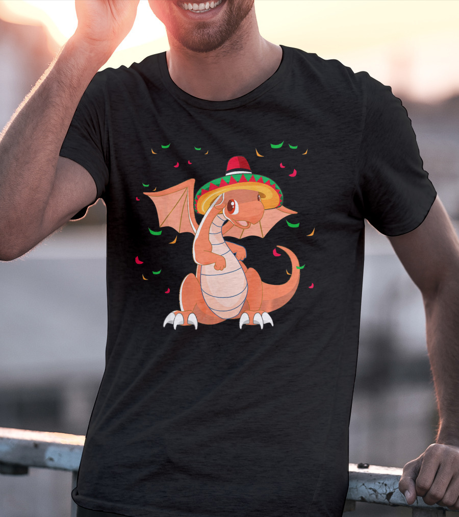Cute Dragon Cinco De Mayo Celebrations With Sombrero T-Shirt