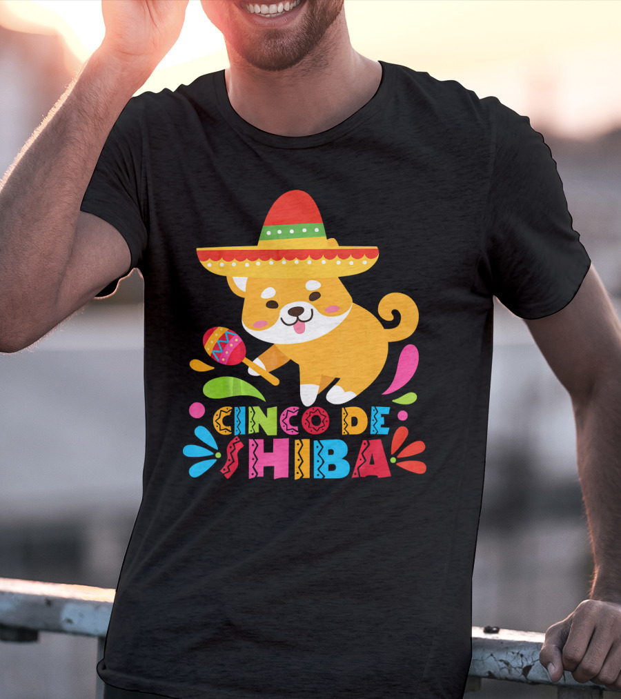 Cinco De Shiba Dog Mexican Fiesta T-Shirt