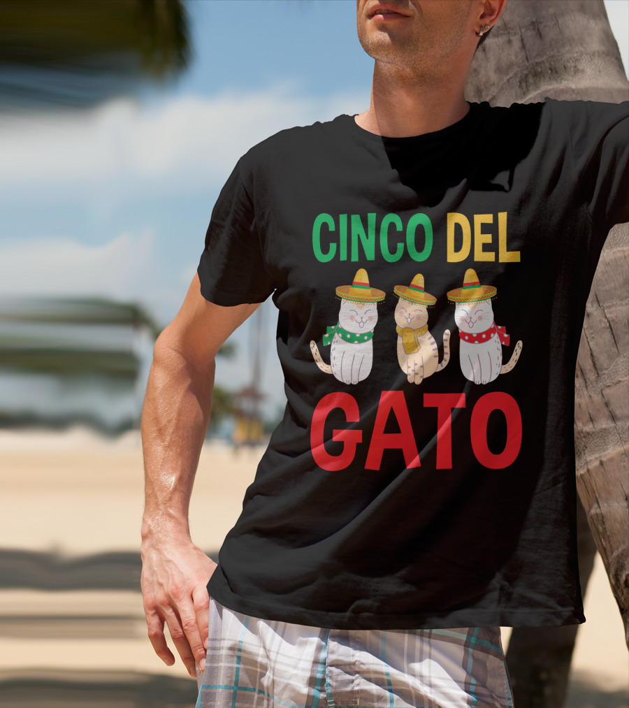 Cinco Del Gato Funny Mexican Cats Sombrero T-Shirt