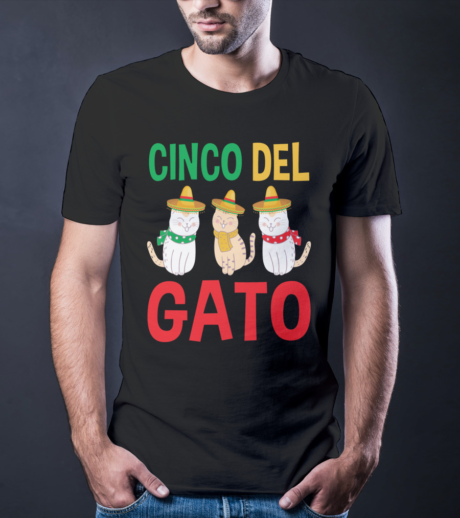 Cinco Del Gato Funny Mexican Cats Sombrero T-Shirt