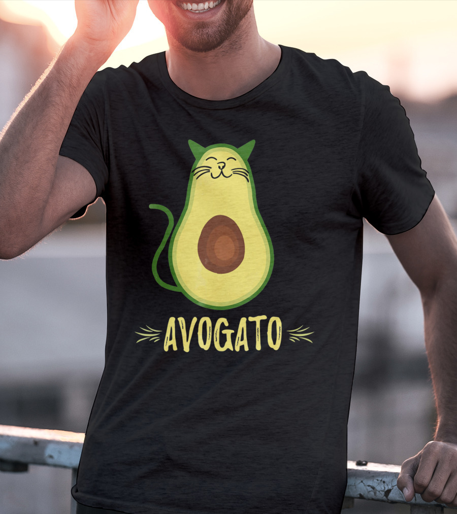 Avogato Avocado Cat Kitty Funny Meow T-Shirt