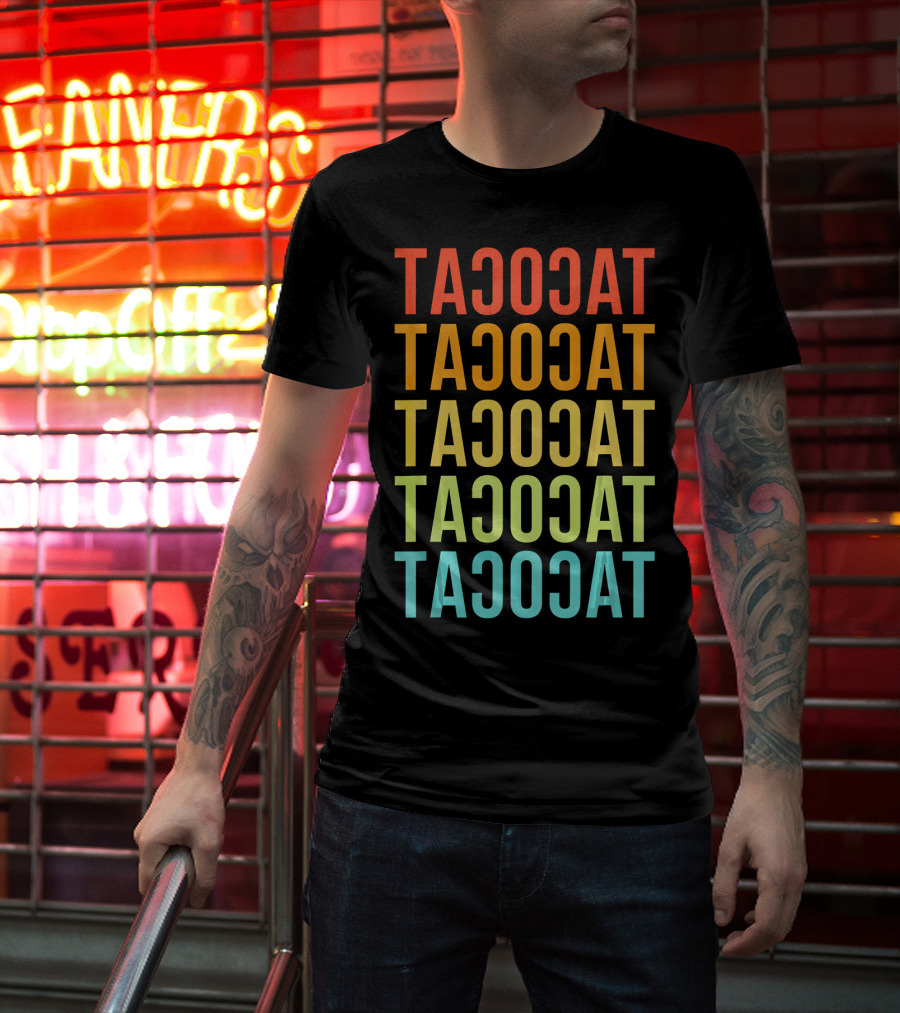 Tacocat Tacocat Tacocat Tacocat Tacocat Spelled Backwards Vintage Taco T-Shirt