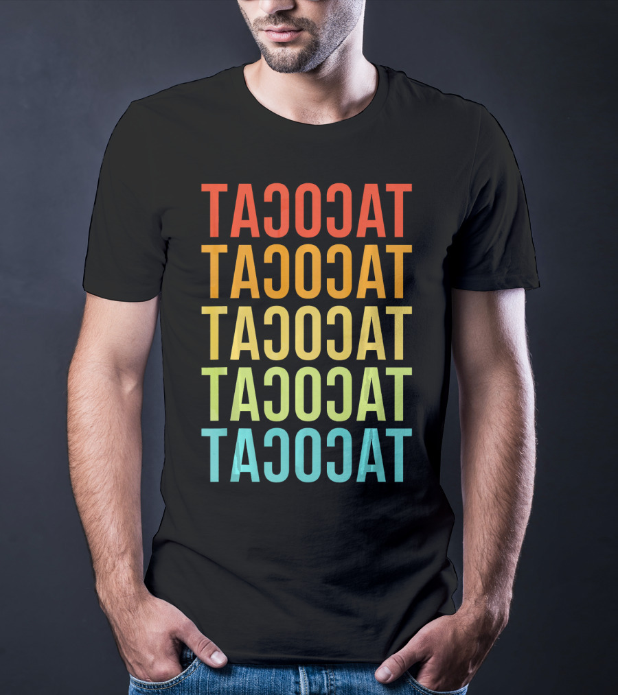 Tacocat Tacocat Tacocat Tacocat Tacocat Spelled Backwards Vintage Taco T-Shirt
