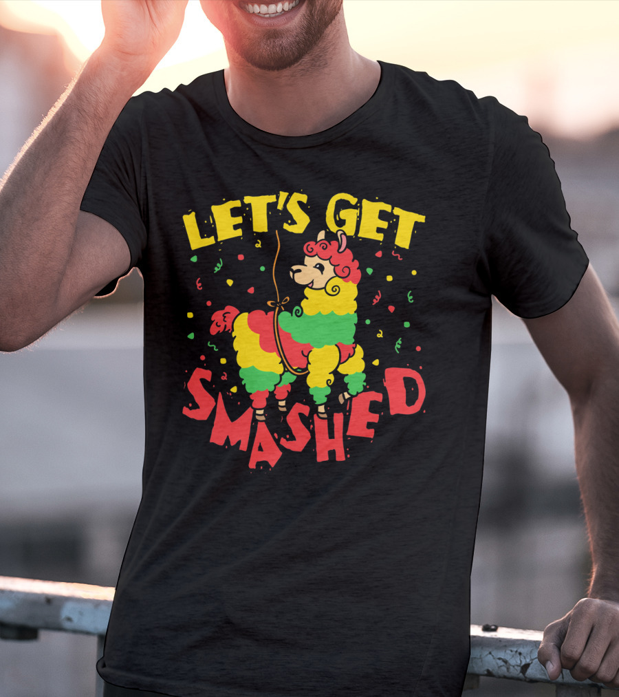 Let's Get Smashed Llama Cinco De Mayo T-Shirt