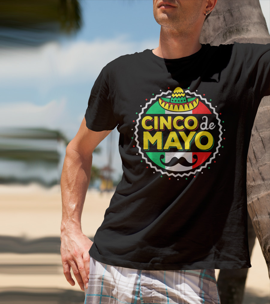 Cinco De Mayo Mexican Sombrero Mustache T-Shirt