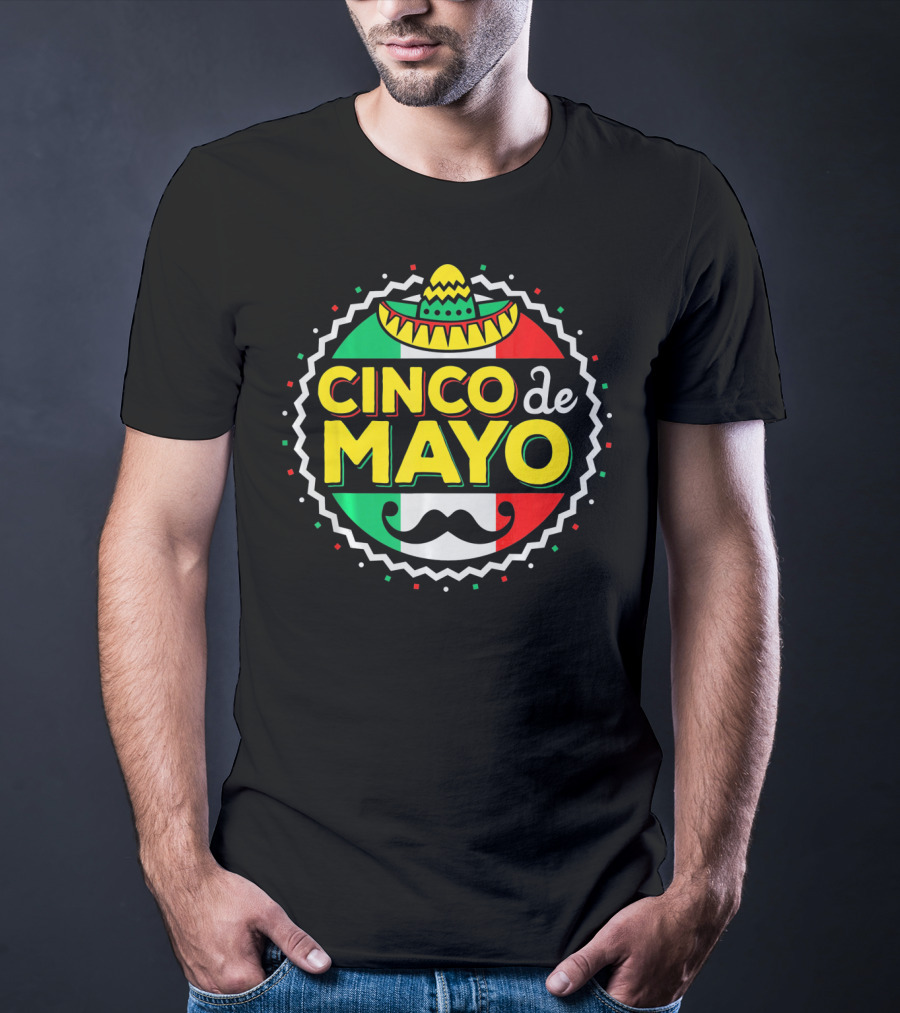 Cinco De Mayo Mexican Sombrero Mustache T-Shirt