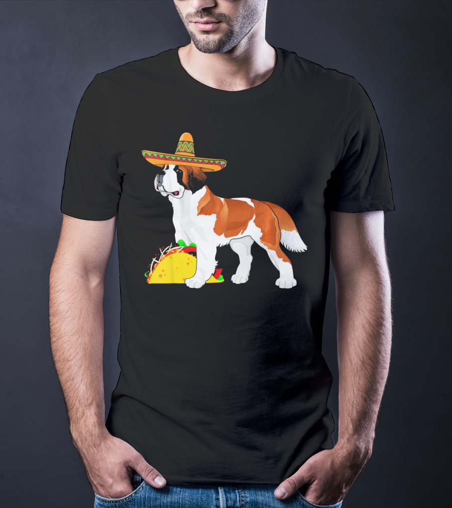 Cinco De Mayo Bernard Sombrero Taco Fun T-Shirt
