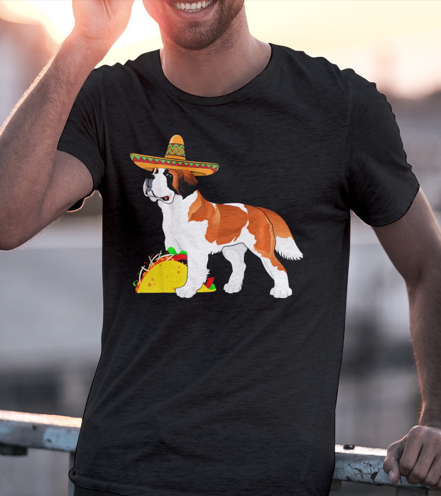 Cinco De Mayo Bernard Sombrero Taco Fun T-Shirt
