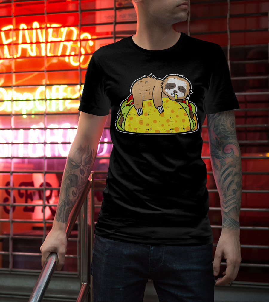 Funny Sloth Taco Cinco De Mayo Tuesday T-Shirt