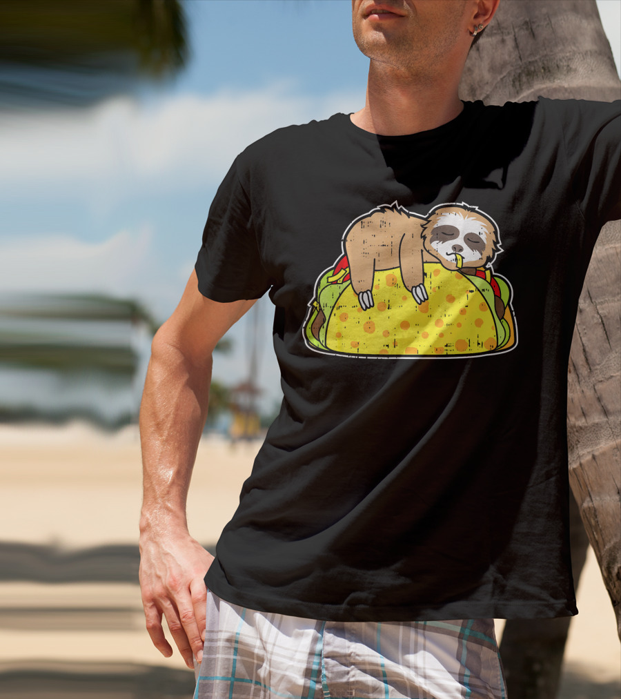 Funny Sloth Taco Cinco De Mayo Tuesday T-Shirt