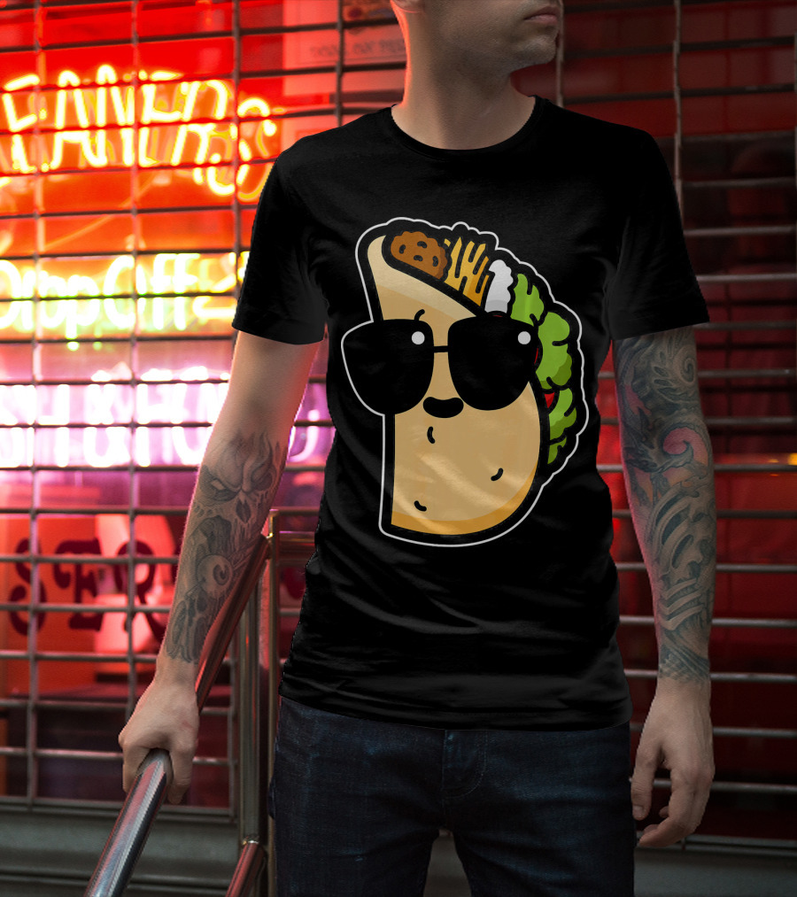 Cool Taco With Sunglasses Funny Cinco De Mayo Food Humor T-Shirt