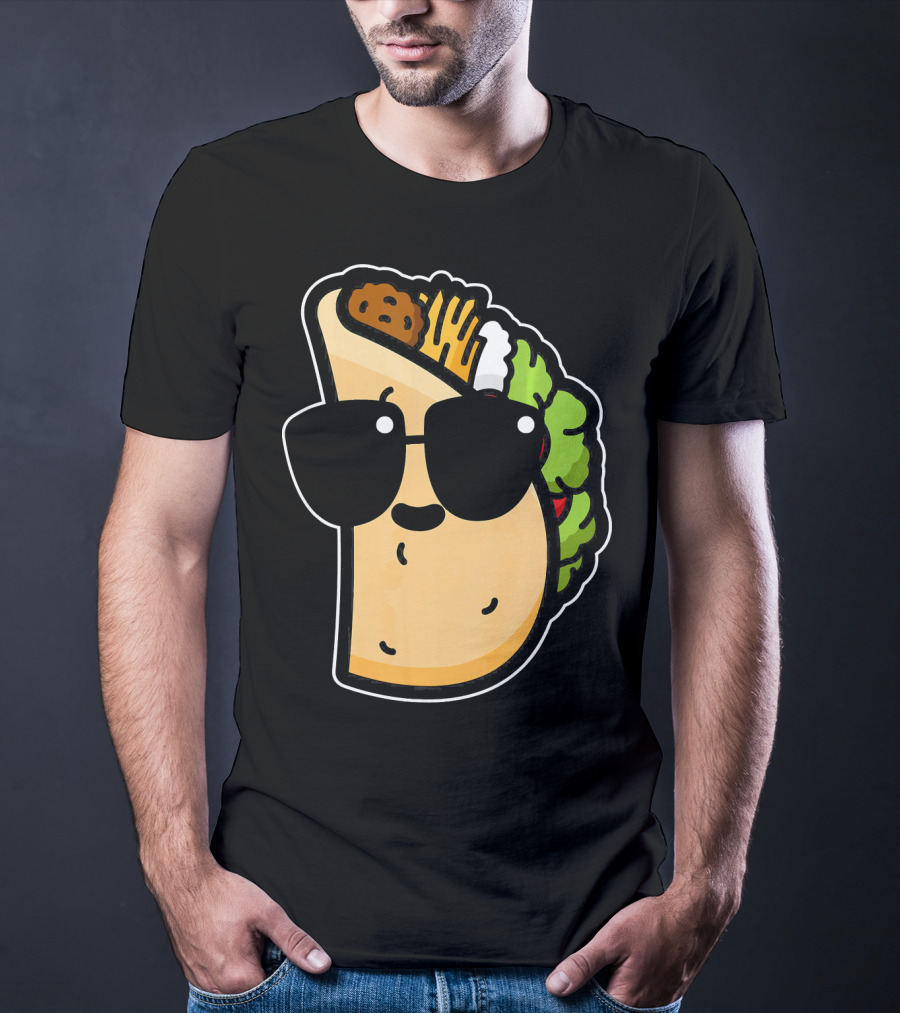 Cool Taco With Sunglasses Funny Cinco De Mayo Food Humor T-Shirt