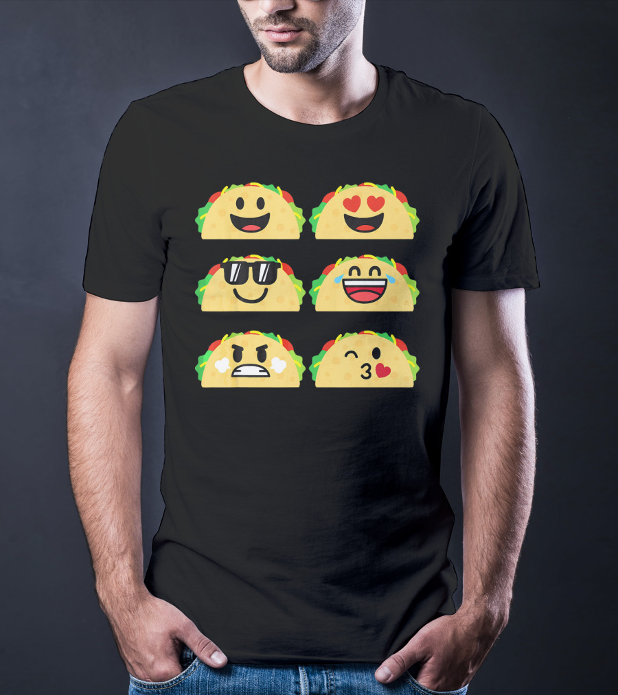 Taco Emoji Cute Cinco De Mayo Fun Expressions T-Shirt