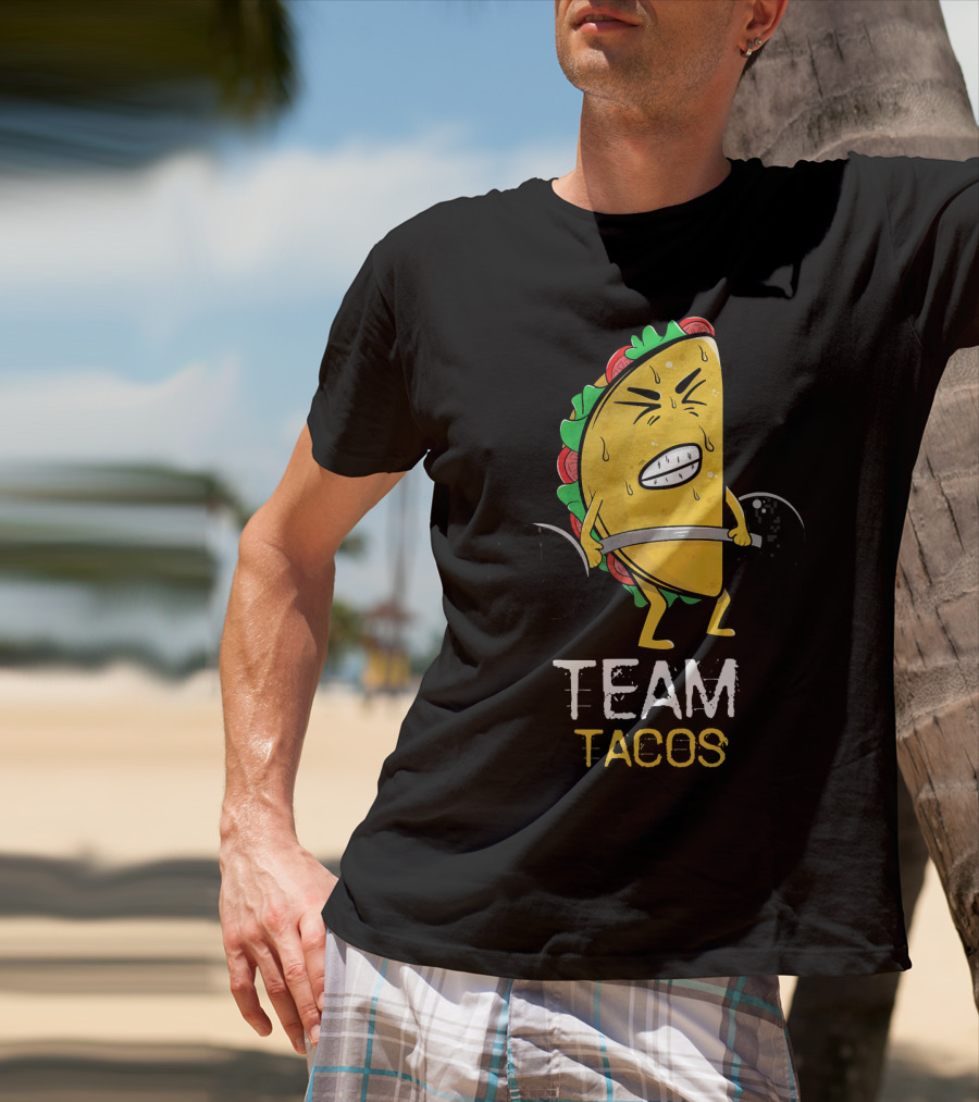 Team Tacos Lifting Facial Expression Sweat Weightlifting T-Shirt