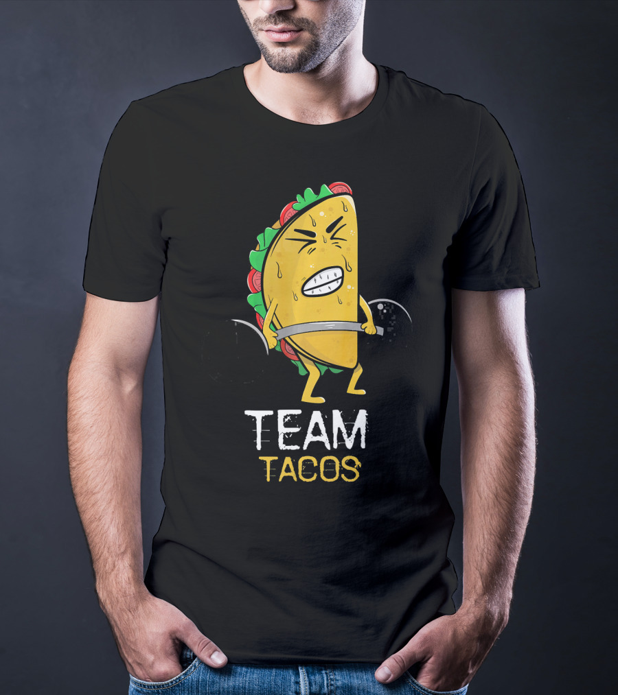Team Tacos Lifting Facial Expression Sweat Weightlifting T-Shirt