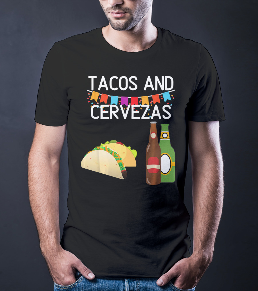 Tacos And Cervezas UberGuber Funny Mexic Beer Fiesta T-Shirt