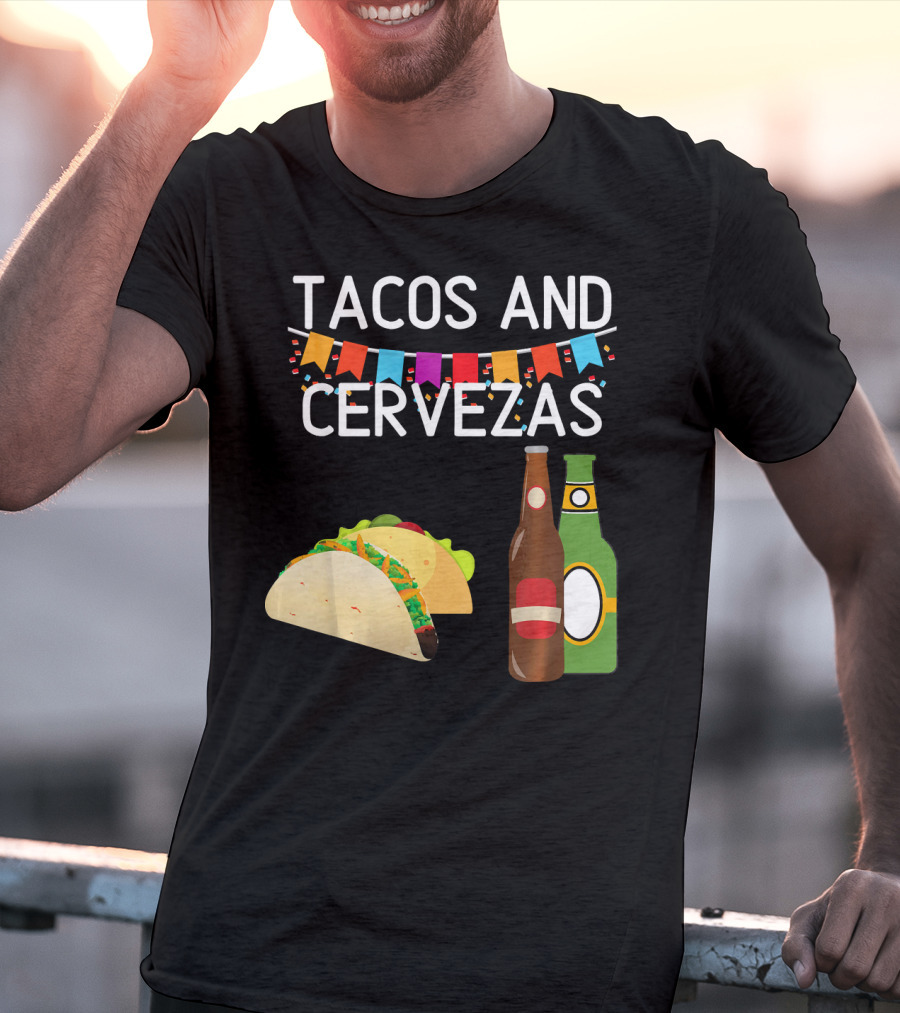 Tacos And Cervezas UberGuber Funny Mexic Beer Fiesta T-Shirt