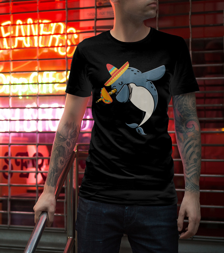 Narwhal Sombrero Taco Cinco De Mayo Funny Narwhal T-Shirt