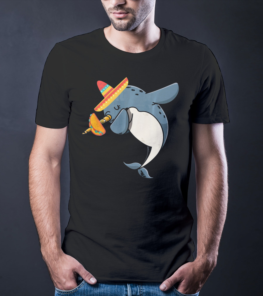 Narwhal Sombrero Taco Cinco De Mayo Funny Narwhal T-Shirt
