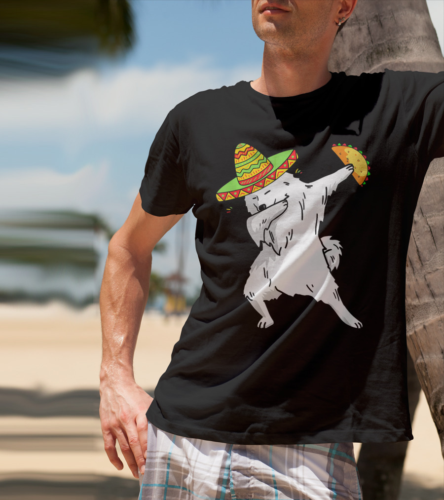 Cinco De Mayo Samoyed Dabbing With Taco And Sombrero T-Shirt