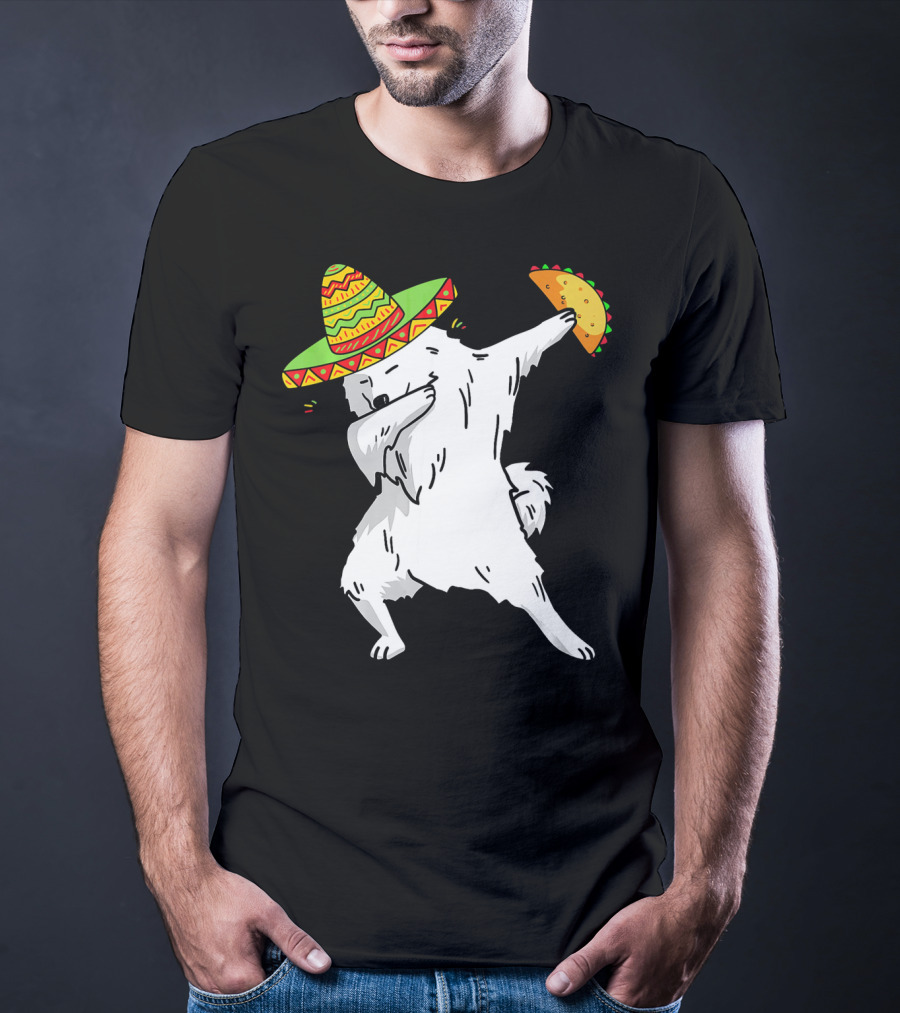 Cinco De Mayo Samoyed Dabbing With Taco And Sombrero T-Shirt
