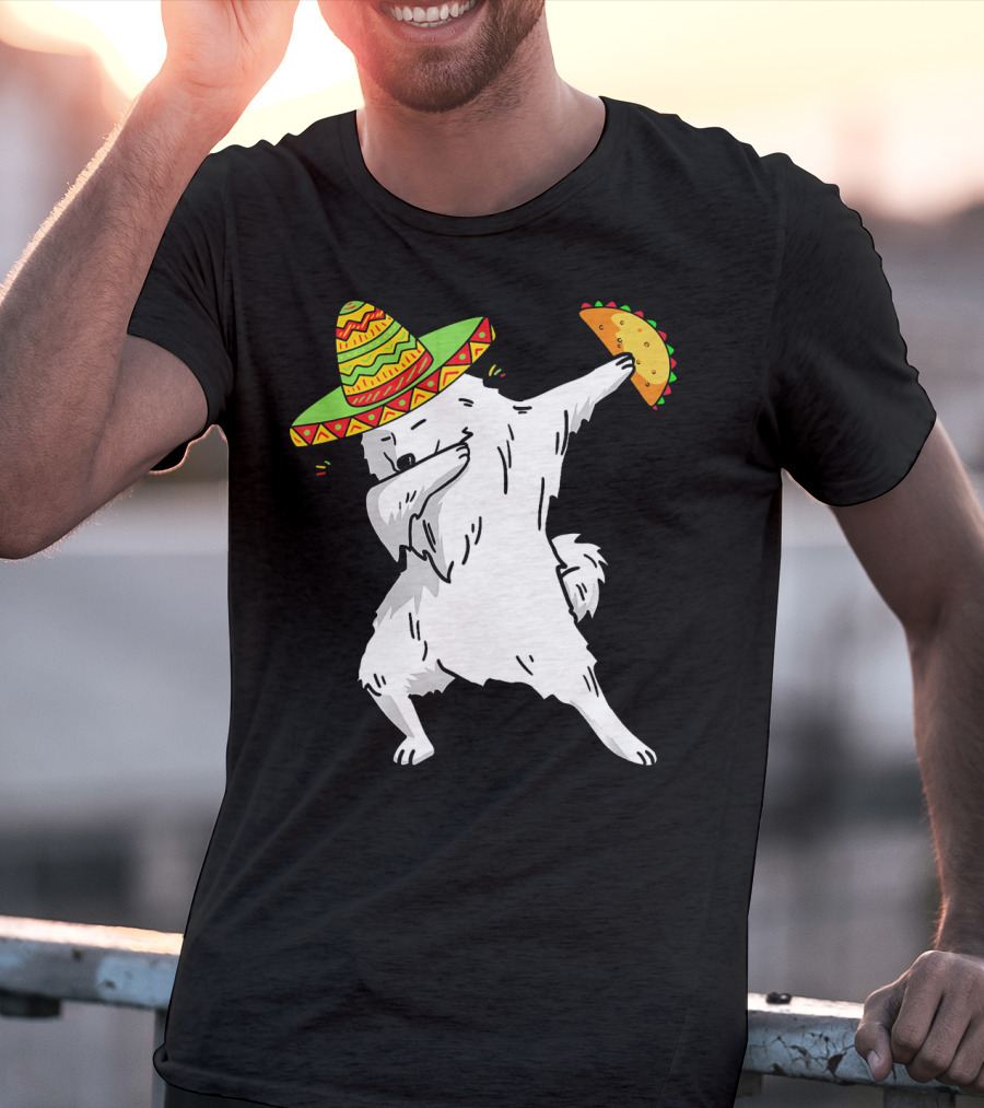 Cinco De Mayo Samoyed Dabbing With Taco And Sombrero T-Shirt