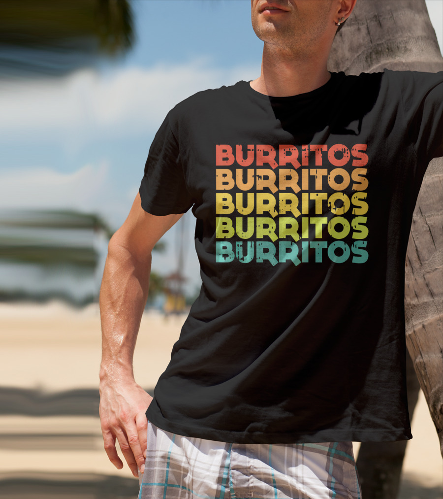 Cinco De Mayo Burritos Retro Vintage Mex T-Shirt