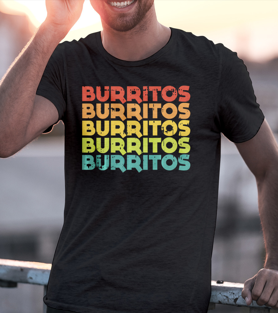 Cinco De Mayo Burritos Retro Vintage Mex T-Shirt