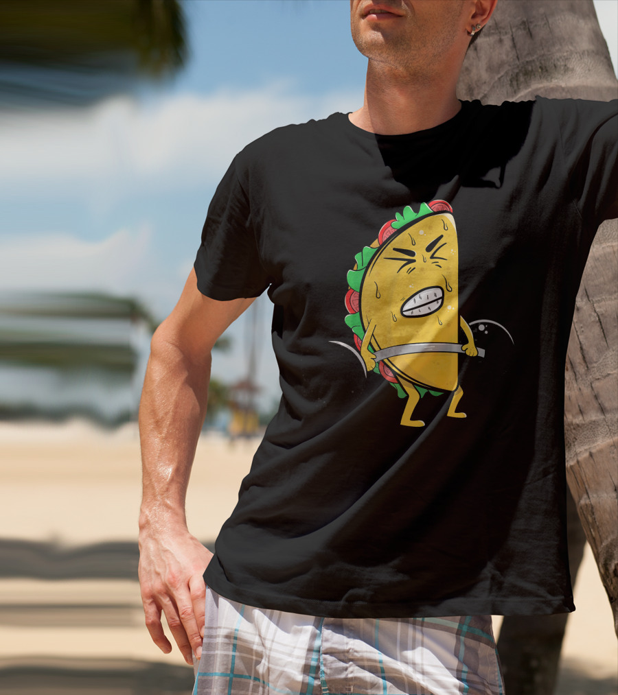 Funny Spanish Weightlifting Taco With Determined Expression T-Shirt