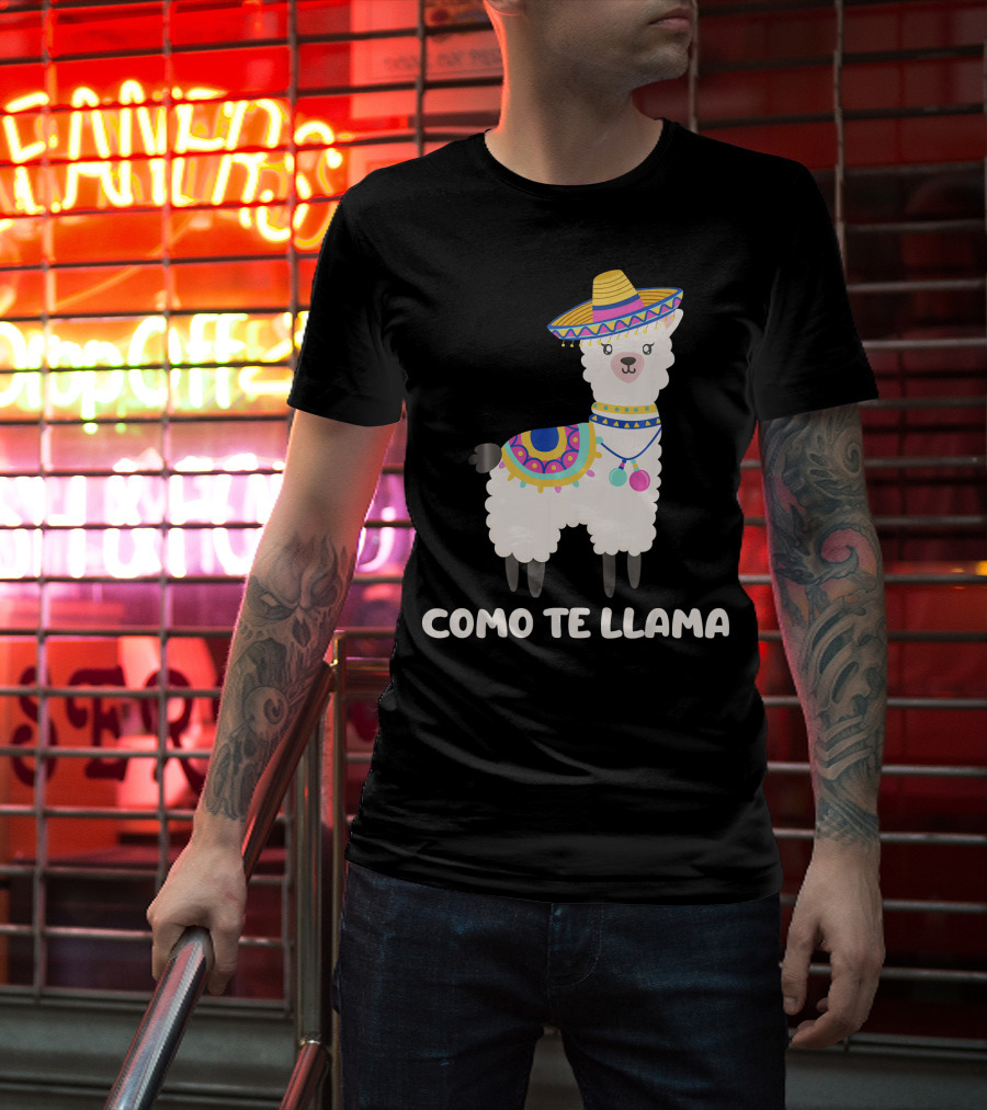 Funny Como Te Llama Sombrero Llama T-Shirt