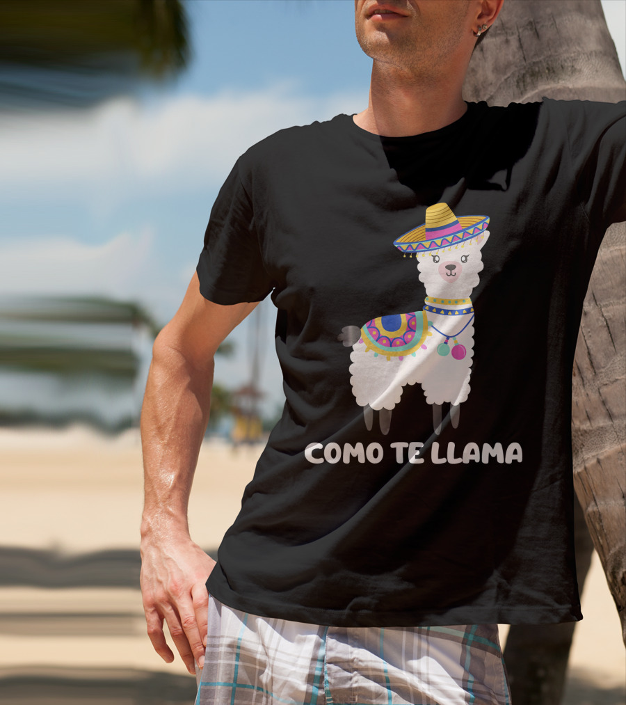 Funny Como Te Llama Sombrero Llama T-Shirt