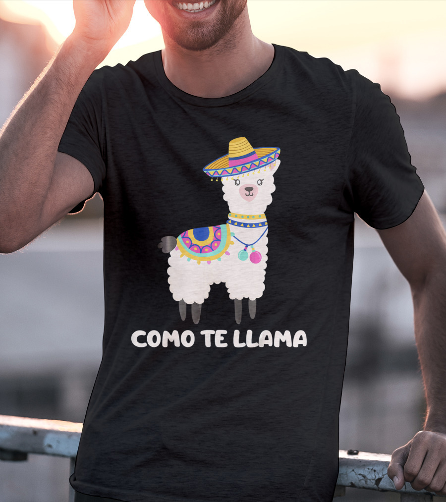 Funny Como Te Llama Sombrero Llama T-Shirt