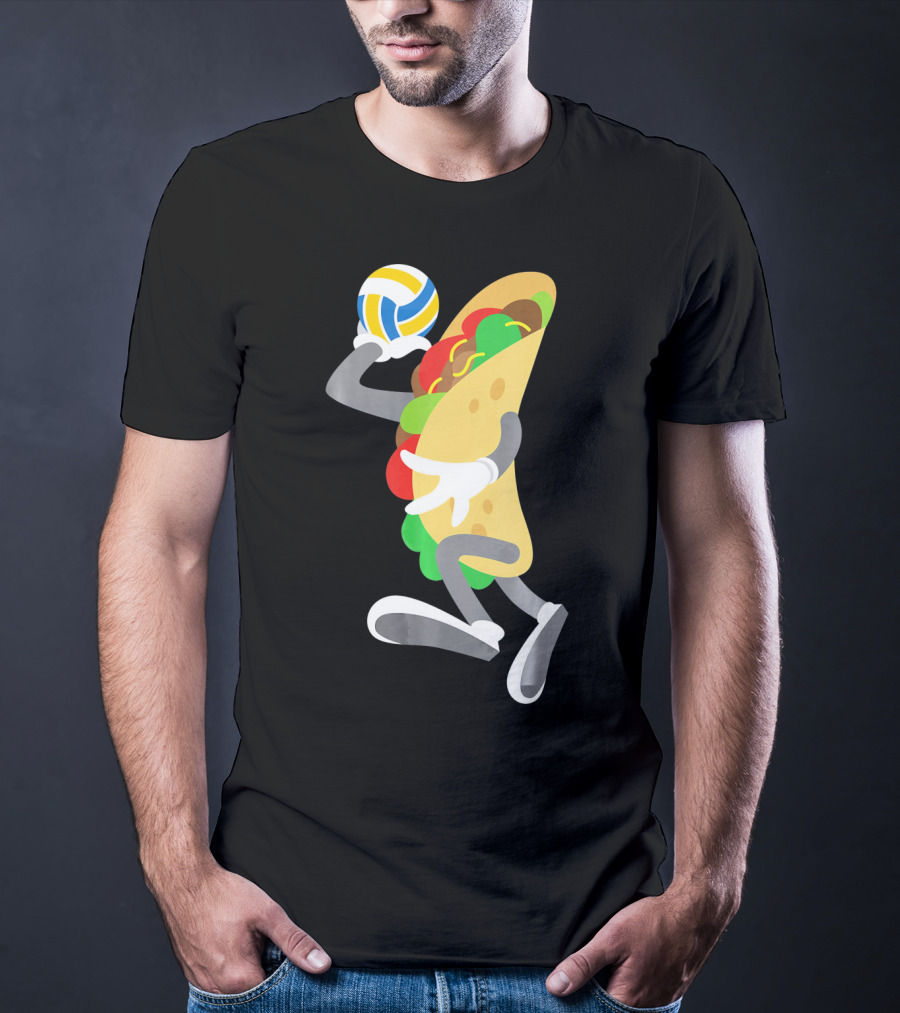 Taco Volleyball Ball Funny Mexican Cinco Volleyball Player T-Shirt