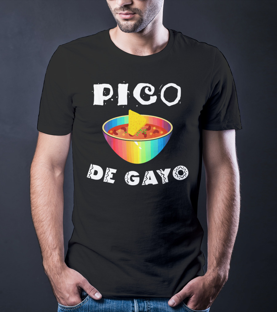 Pico De Gayo Funny Cinco De Mayo Rainbow Salsa Bowl With Chip T-Shirt