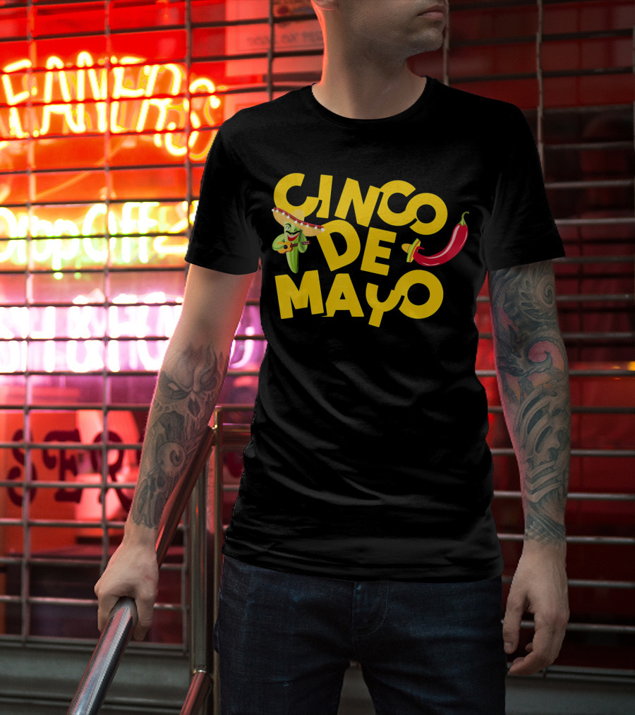 Cinco De Mayo Sombrero Chile Pepper Festive T-Shirt