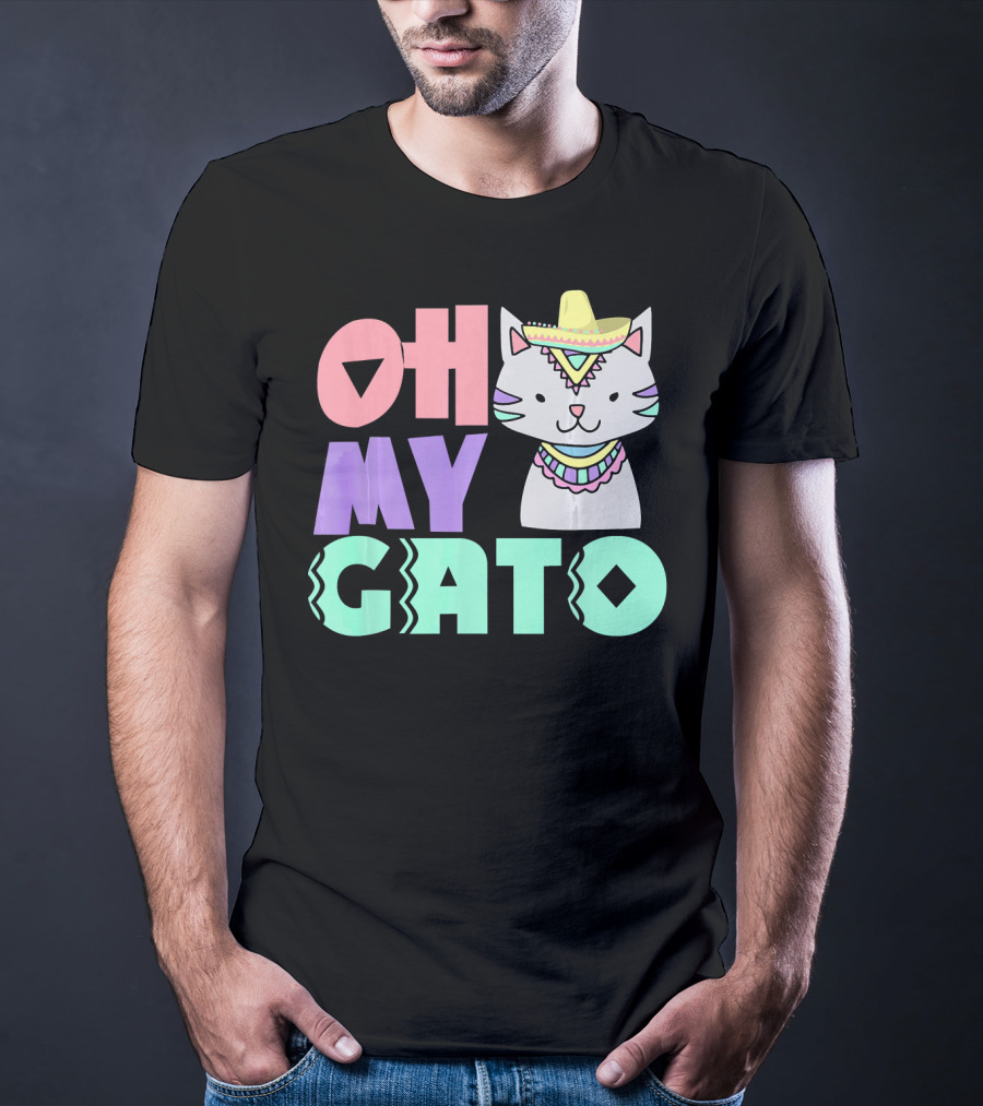 Oh My Gato Cinco De Mayo Cat Sombrero And Poncho T-Shirt