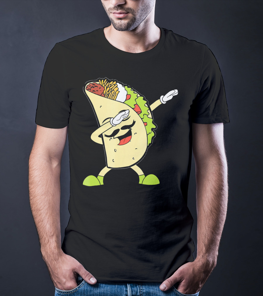 Dabbing Taco With Lettuce And Cheese For Taco Tuesday Or Cinco De Mayo T-Shirt