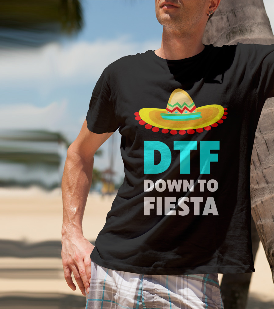 DTF Down To Fiesta Sombrero Funny Cinco De Mayo T-Shirt