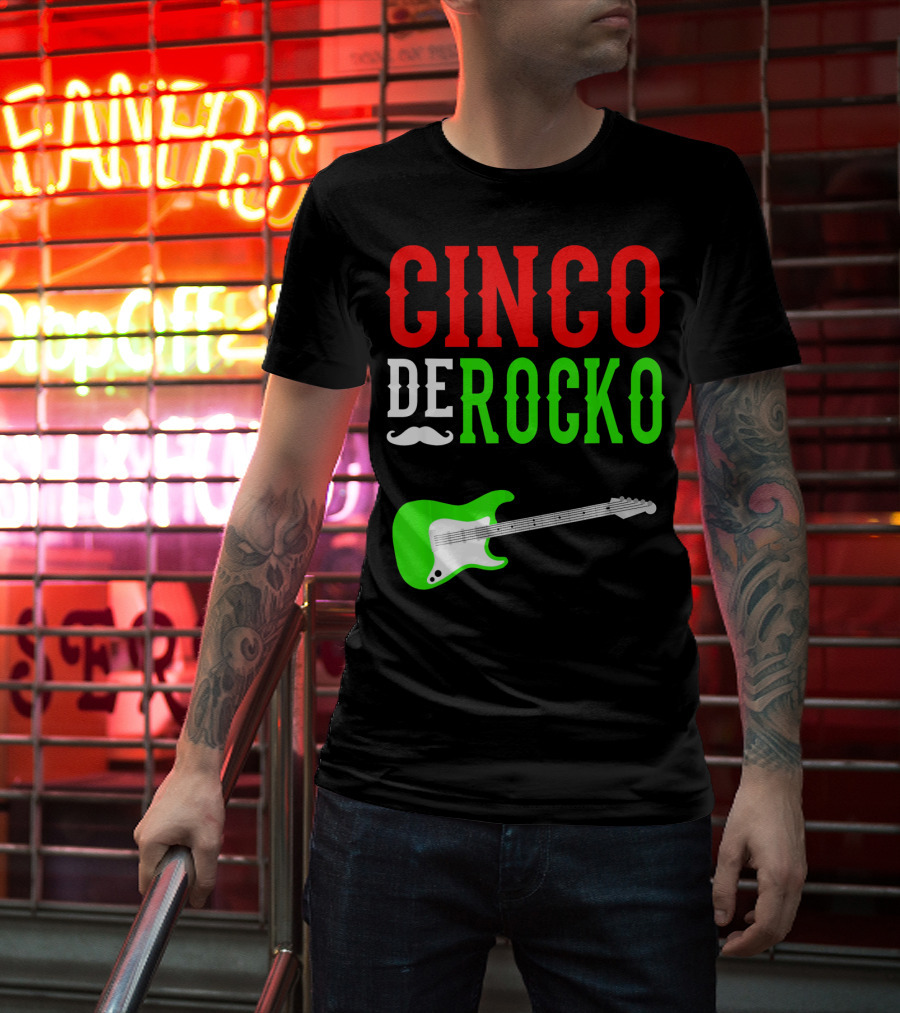Cinco De Rocko Funny Rock N Roll Mexico T-Shirt