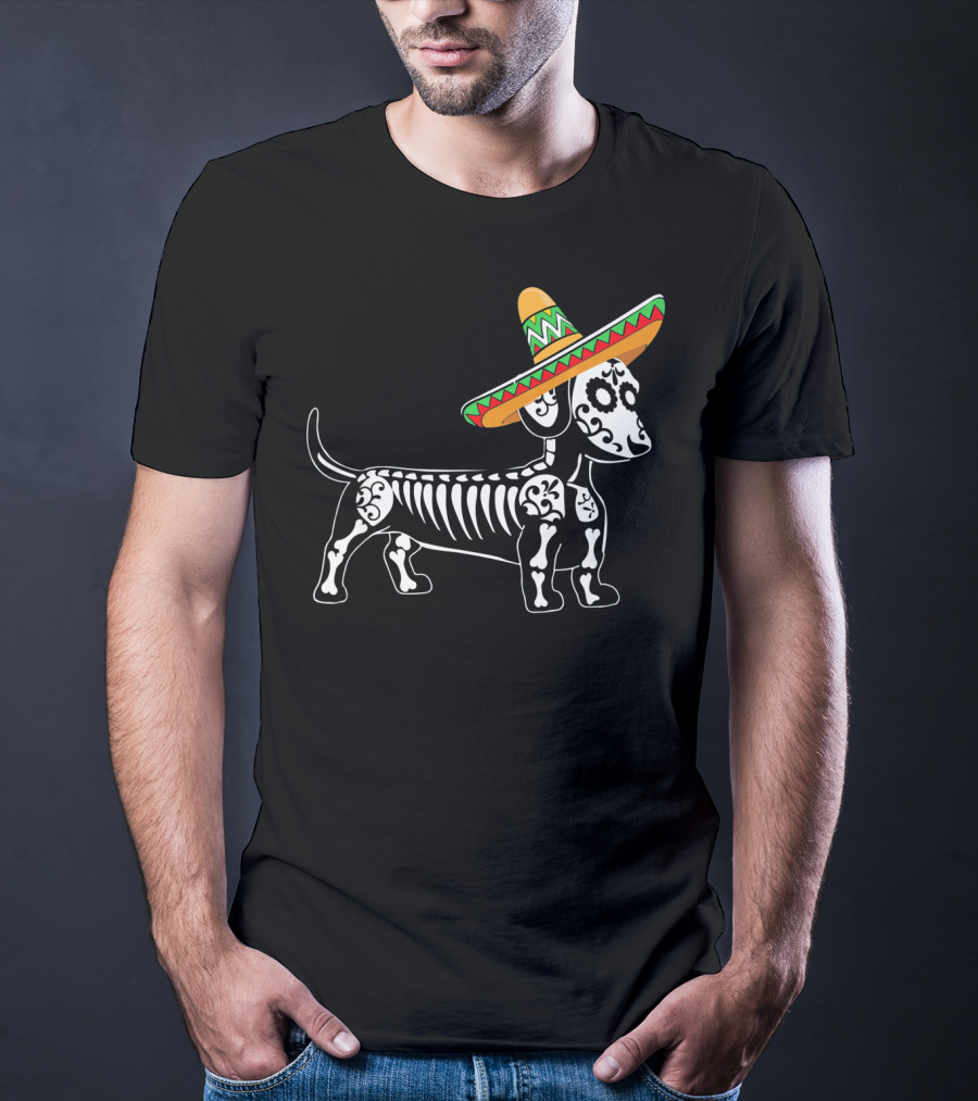 Dachshund Cinco De Mayo Skeleton Dog Sombrero Mom Pet Do T-Shirt