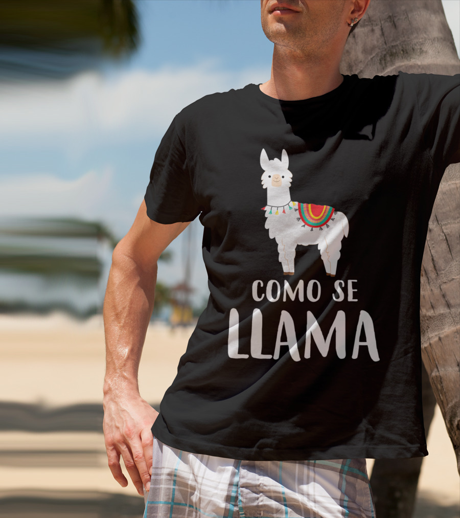 Cinco De Mayo Como Se Llama Llama With Colorful Blanket T-Shirt